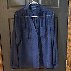 Tommy Hilfiger Navy Blue Polka Dot Blouse